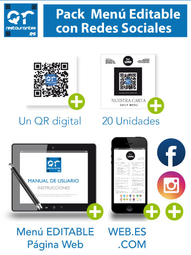 pack menu editable con redes sociales pack menu editable con redes sociales